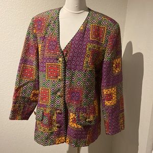 Vintage Richie Freeman for Teri Jon silk quilted jacket size 16